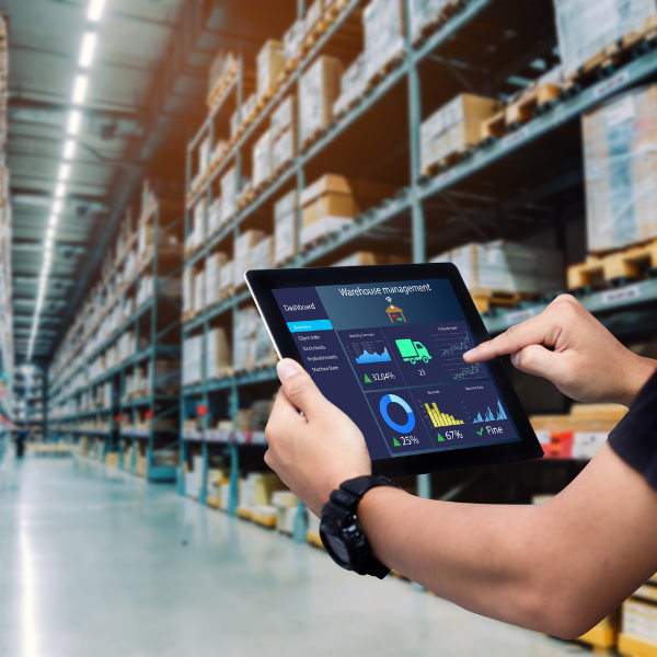 operating a tablet in a warehouse