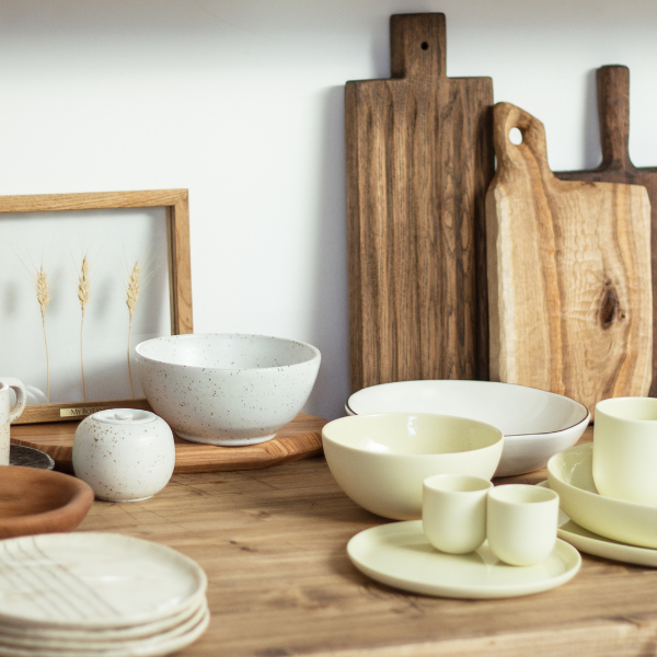 bowls and chopping boards