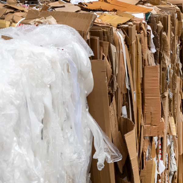 packaging waste boxes and plastic