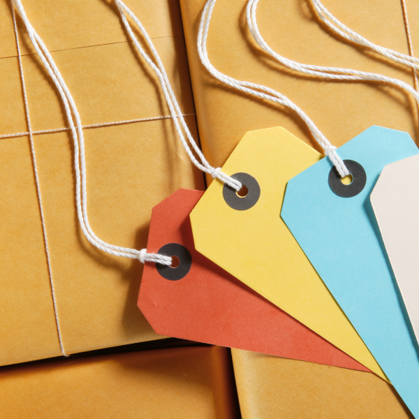 colorful label tags