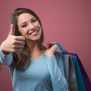 woman bringing shopping bags