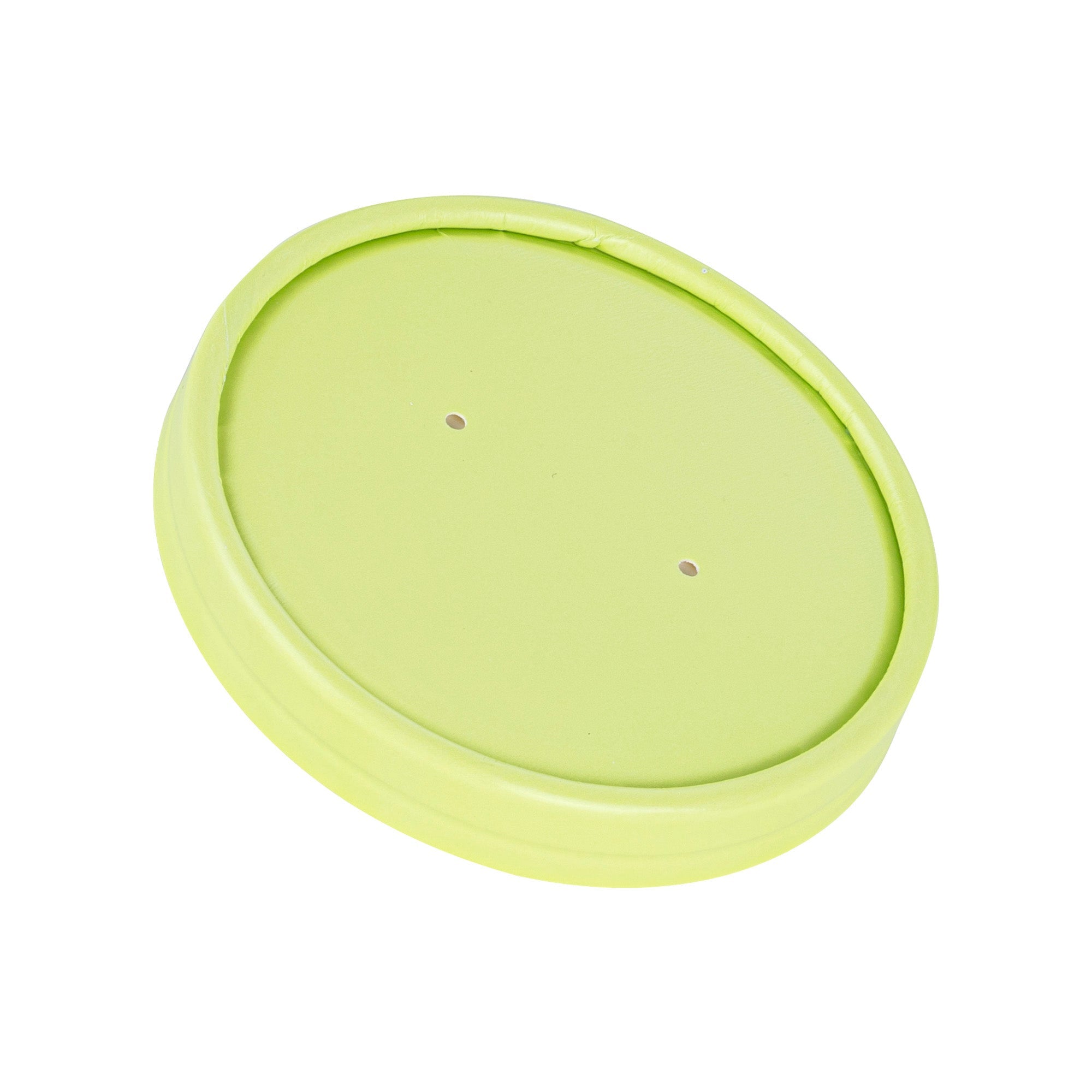 Round Eco Green Paper Soup Container Lid - Fits 12 oz - 200 count box