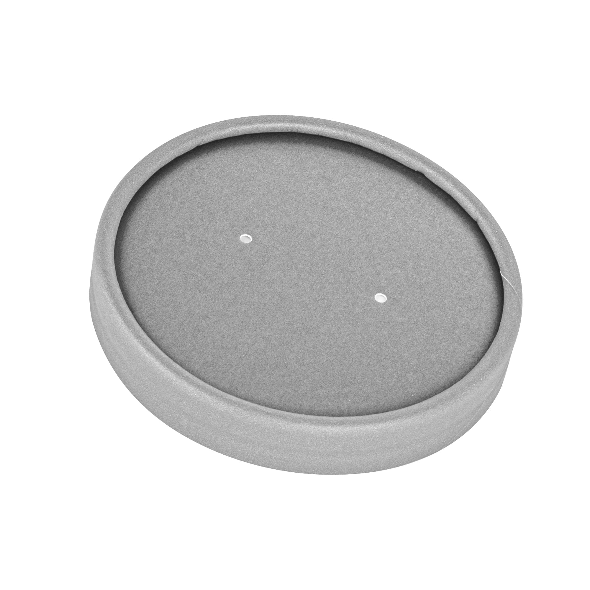 Round Gray Paper Soup Container Lid - Fits 12 oz - 200 count box