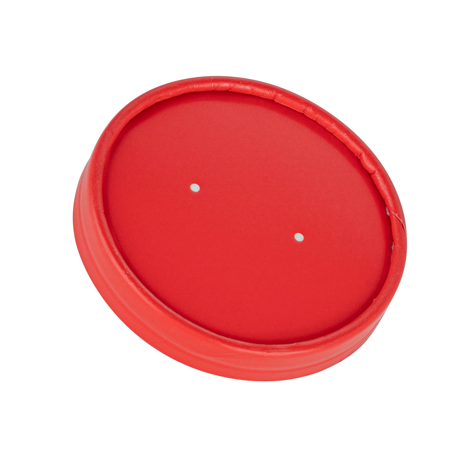 Round Red Paper Soup Container Lid - Fits 12 oz - 200 count box