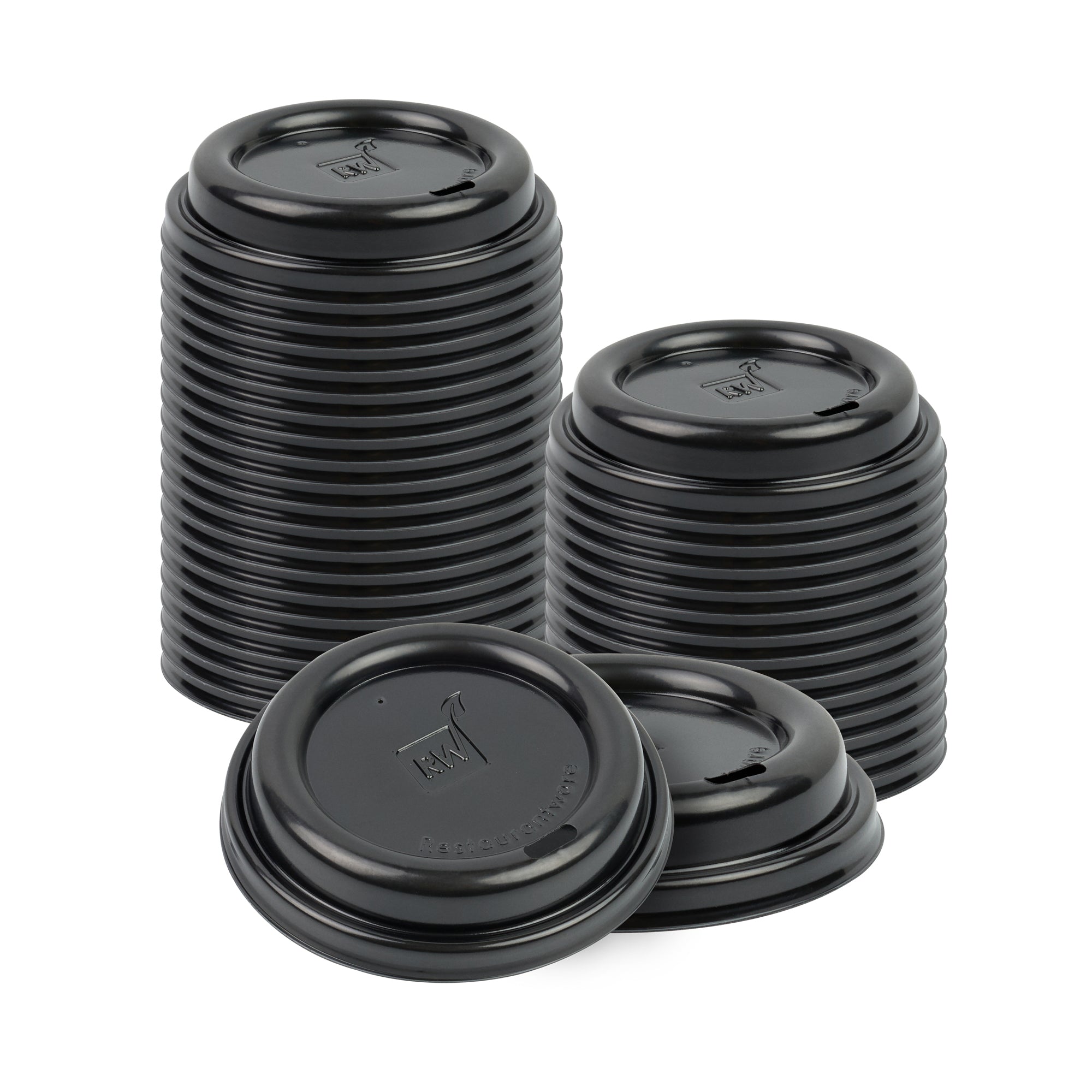 Black Plastic Coffee Cup Lid - Fits 8, 12, 16 and 20 oz - 500 count box