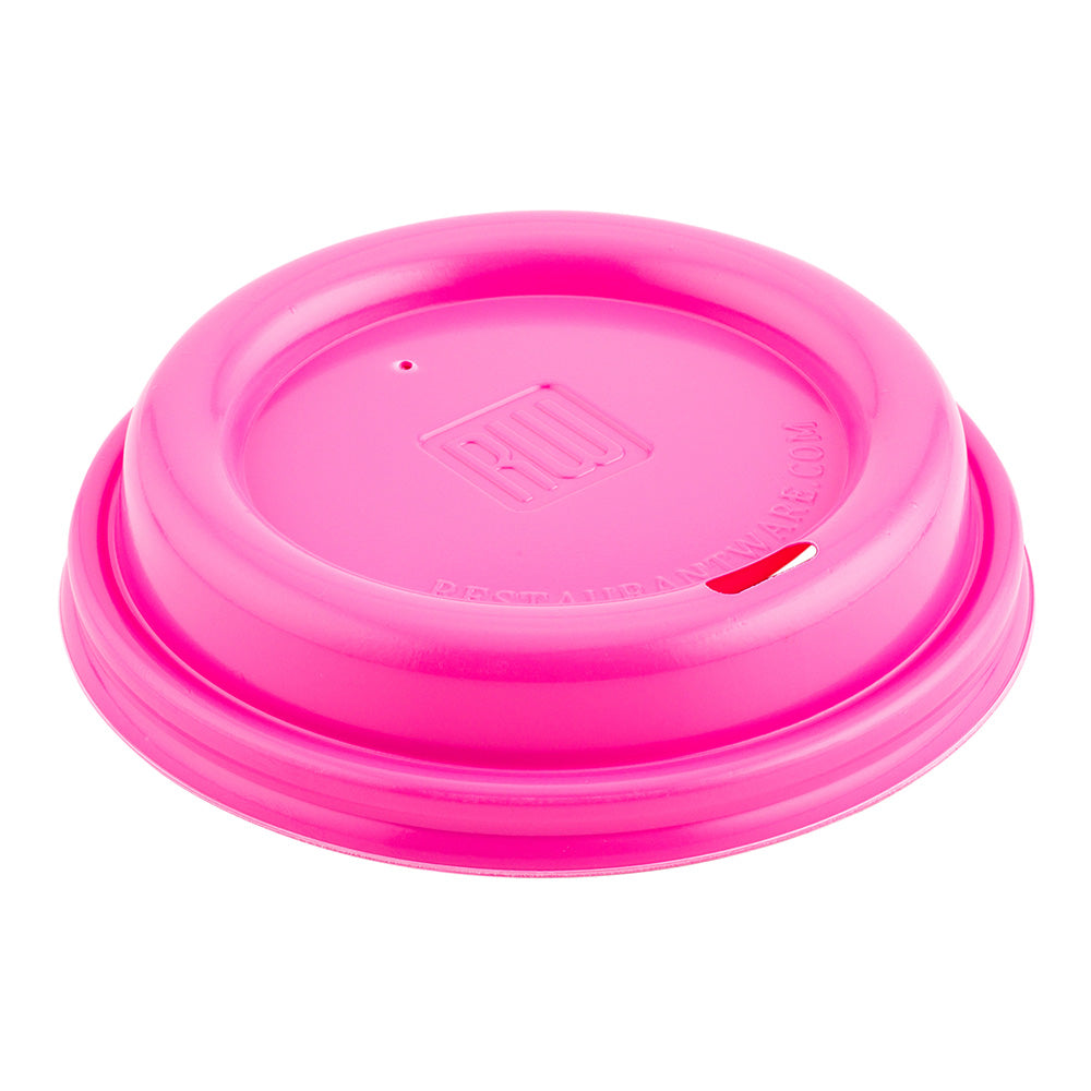 Hot Pink Plastic Coffee Cup Lid - Fits 8, 12, 16 and 20 oz - 500 count box