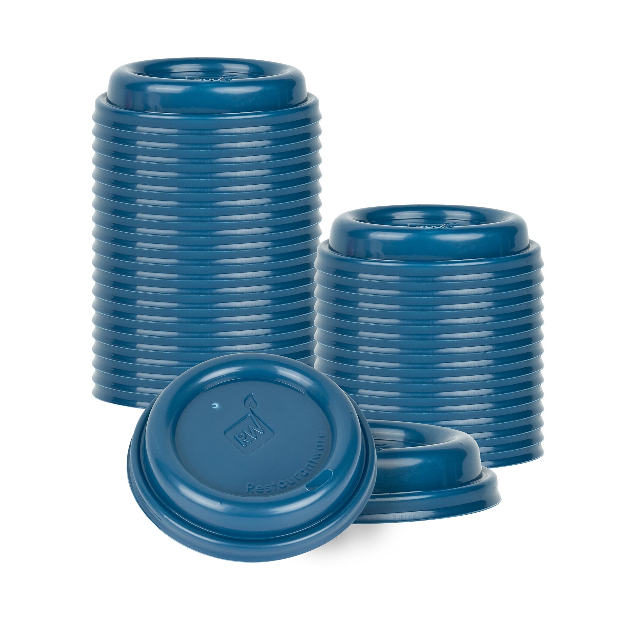 Midnight Blue Plastic Coffee Cup Lid - Fits 8, 12, 16 and 20 oz - 500 count box