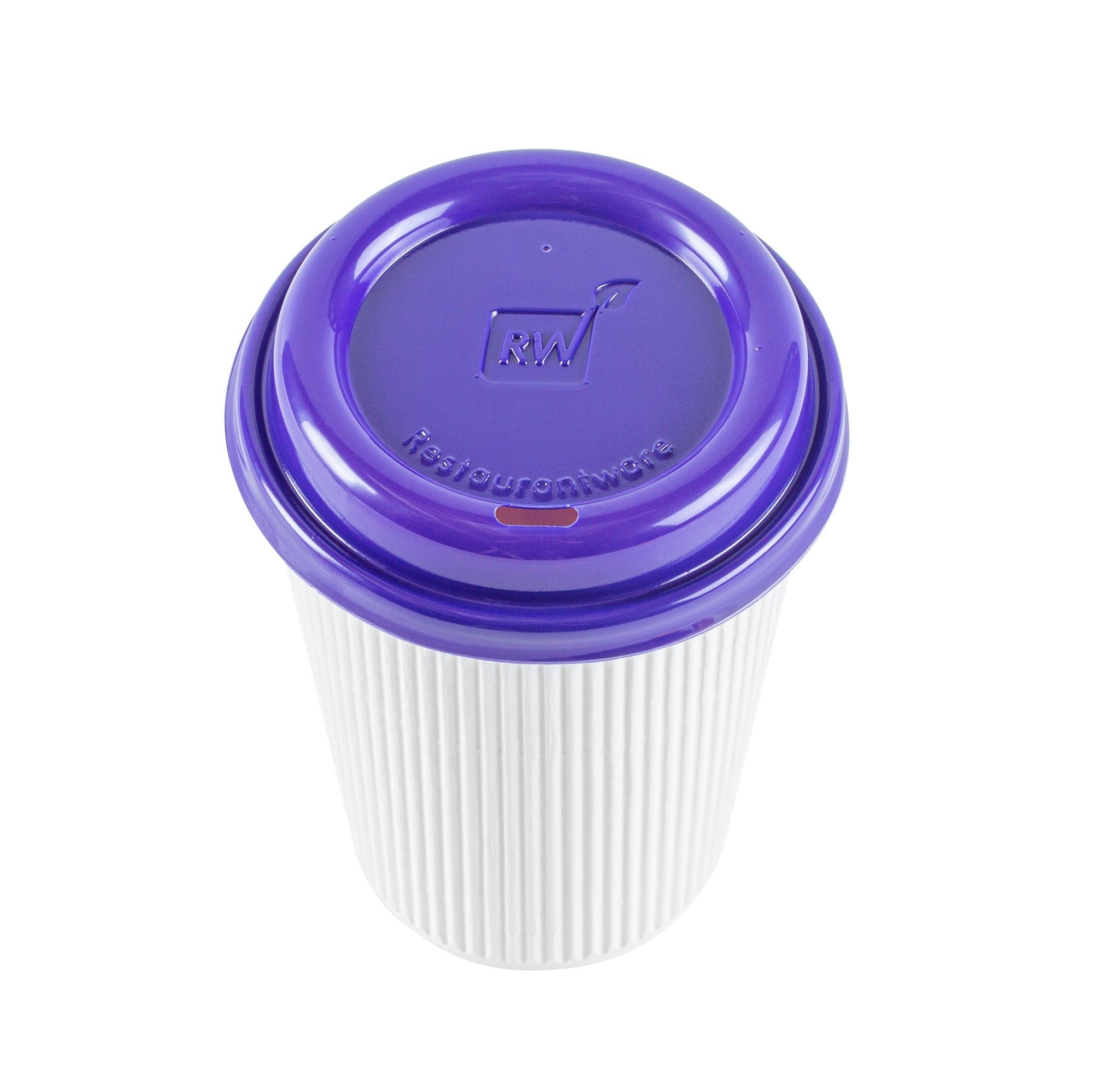 Purple Plastic Coffee Cup Lid - Fits 8, 12, 16 and 20 oz - 500 count box