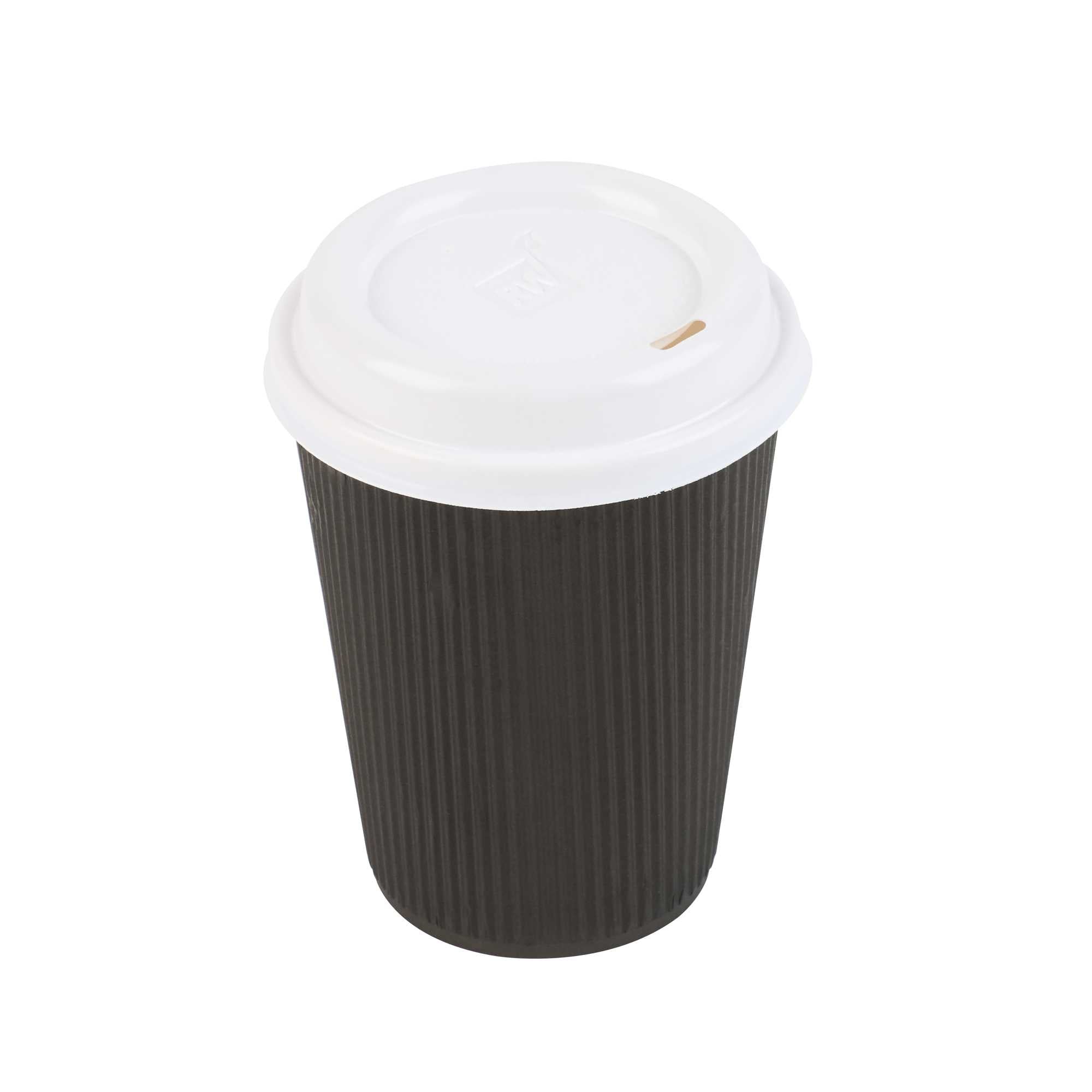 White Plastic Coffee Cup Lid - Fits 8, 12, 16 and 20 oz - 500 count box