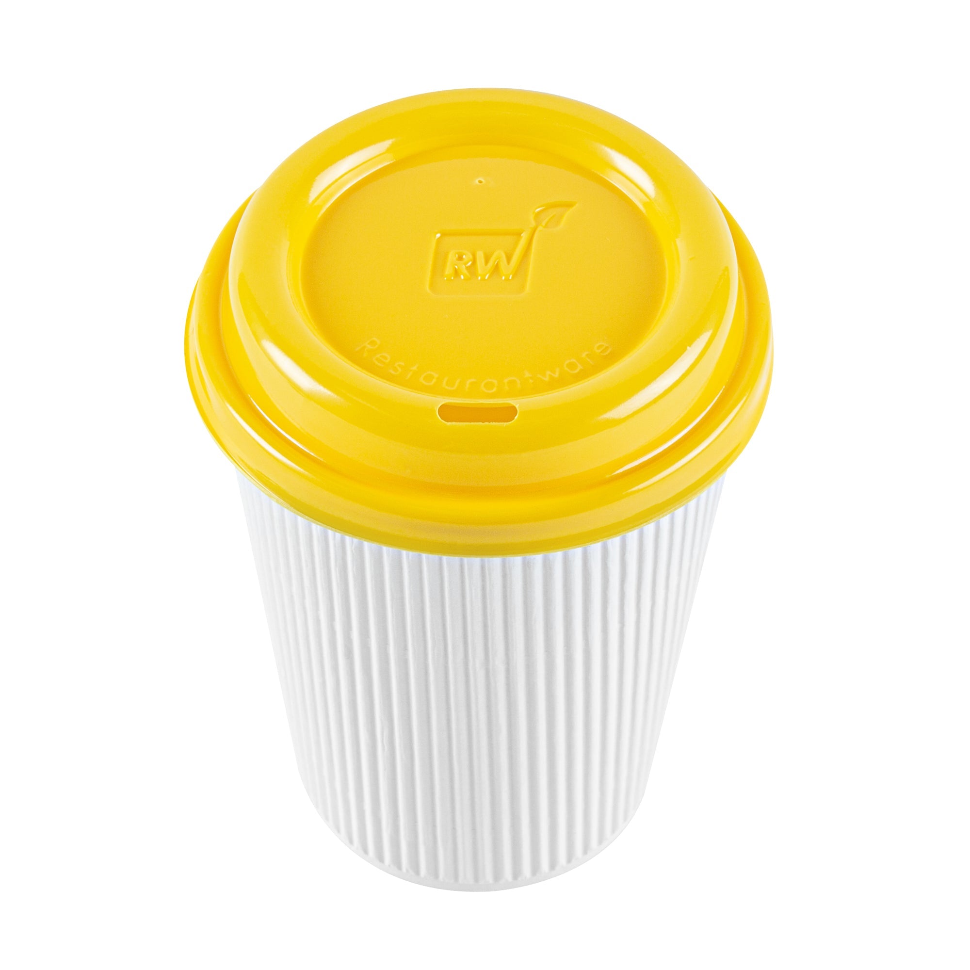Yellow Plastic Coffee Cup Lid - Fits 8, 12, 16 and 20 oz - 500 count box