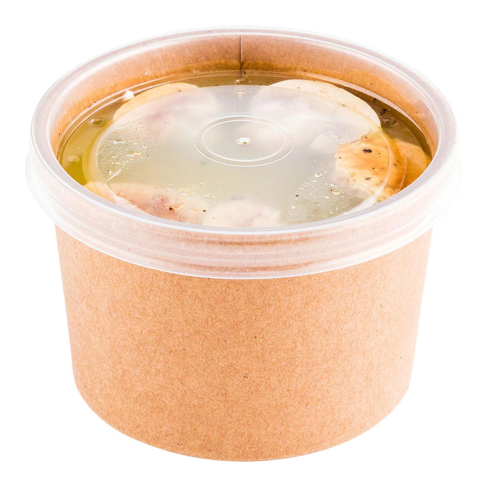 Round Clear Plastic Soup Container Lid - Fits 8 and 12 oz - 200 count box