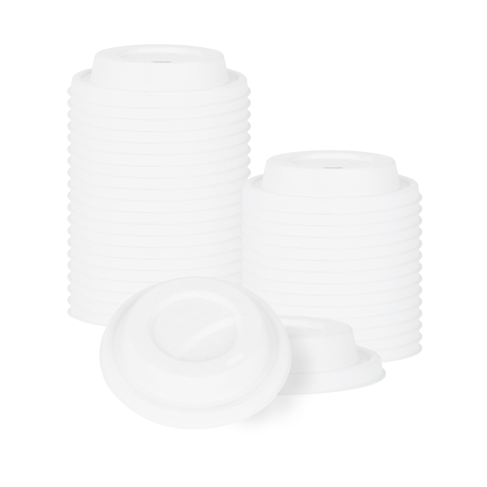 White Sugarcane / Bagasse Coffee Cup Lid - Fits 8, 12, 16 and 20 oz, Compostable - 500 count box