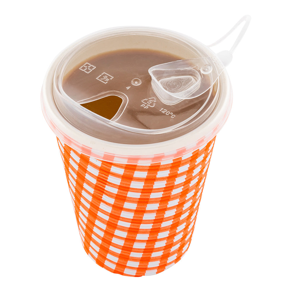 Clear Plastic Pop Lock Hot / Cold Drinking Cup Lid - Fits 12, 16 and 24 oz - 100 count box