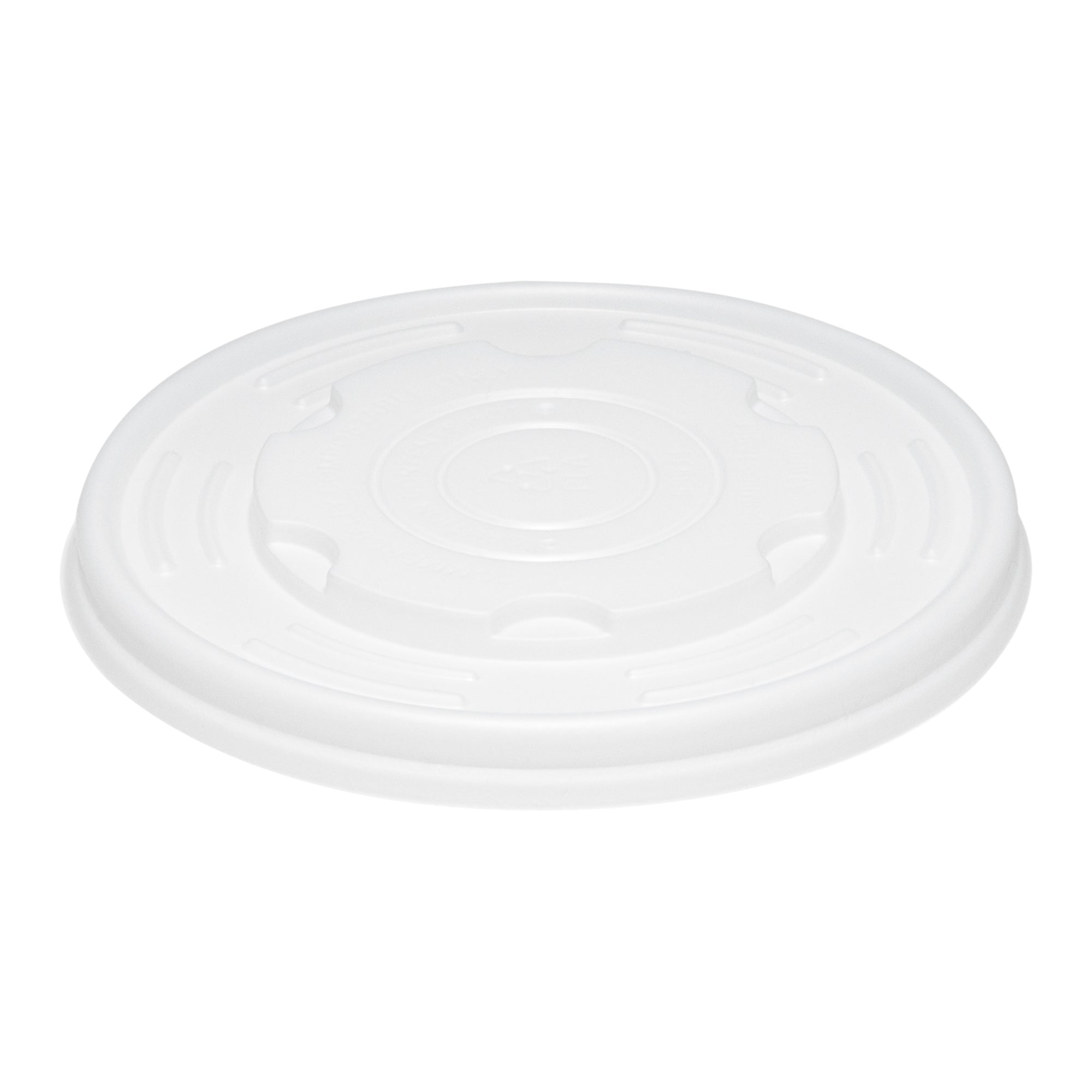Round White PLA Plastic Lid - Compostable, Fits 12, 16, 24 & 32 oz Soup Container - 200 count box