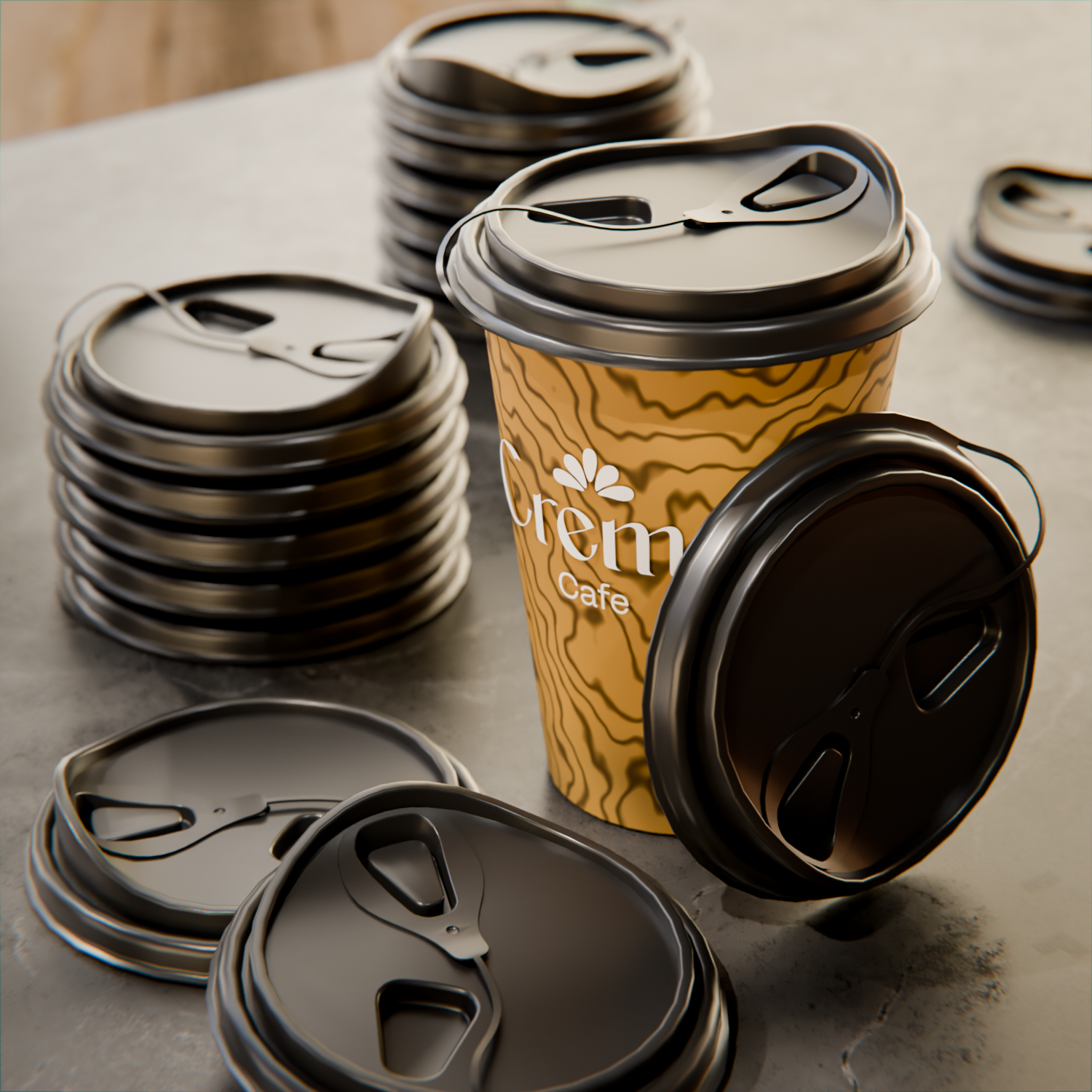Black Plastic Pop Lock Coffee Cup Lid - Fits 8, 12, 16 and 20 oz - 100 count box