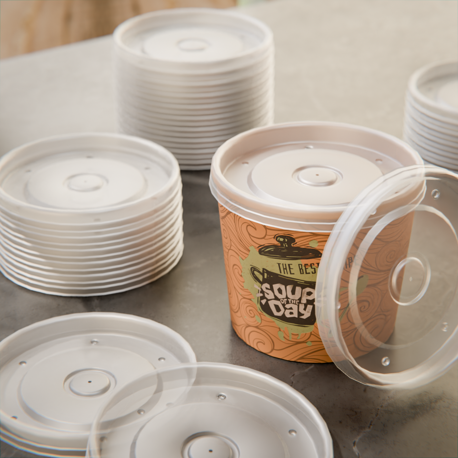 Round Clear Plastic Soup Container Lid - Fits 8 and 12 oz - 200 count box