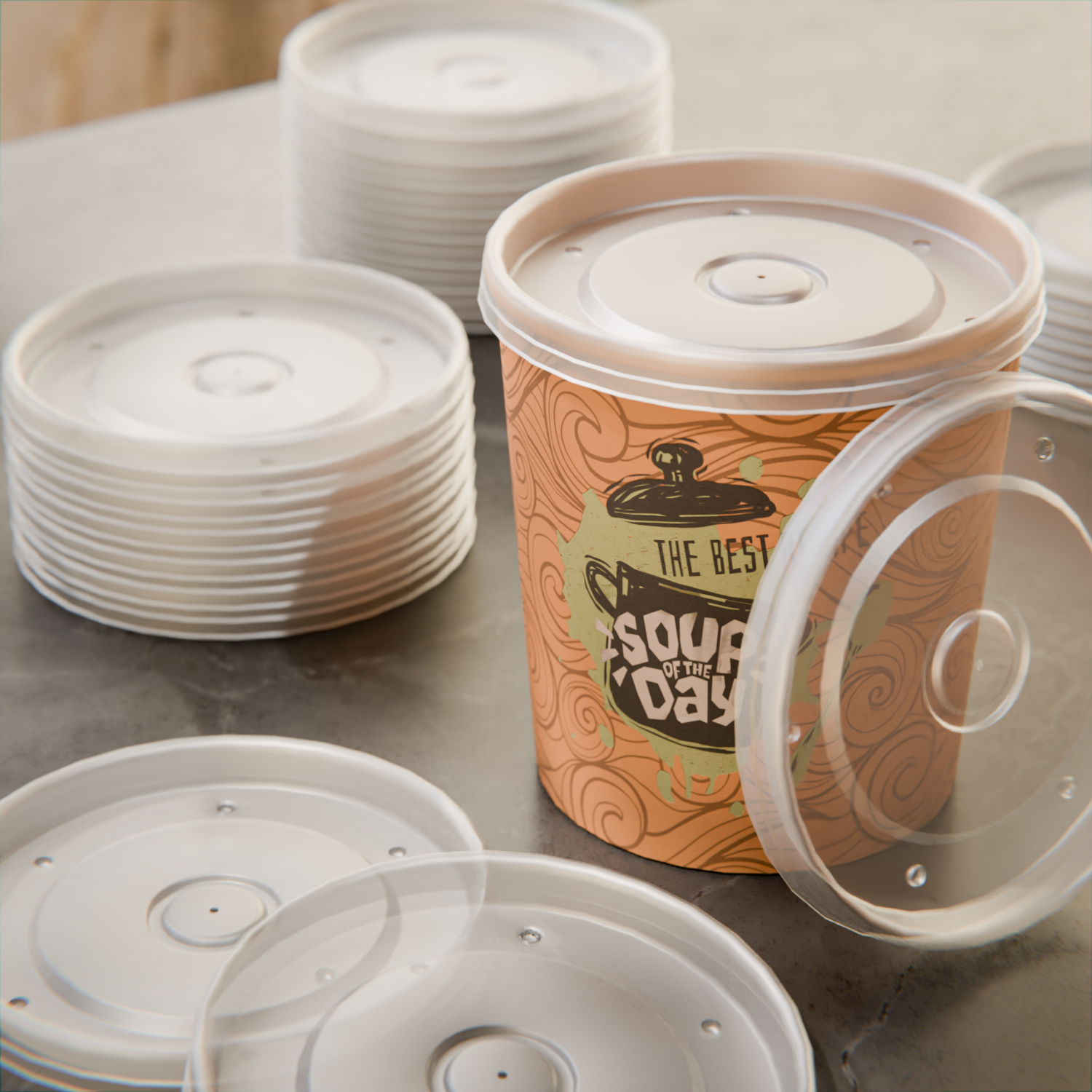 Round Clear Plastic Soup Container Lid - Fits 16 oz - 200 count box
