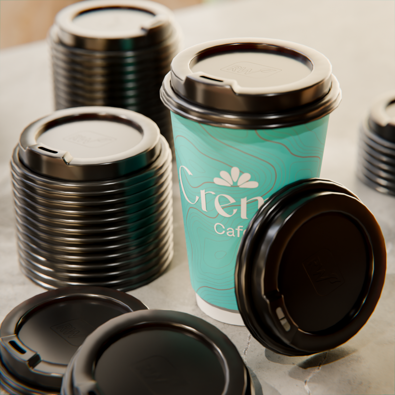 Black Plastic Coffee Cup Lid - Fits 8, 12, 16 and 20 oz - 500 count box