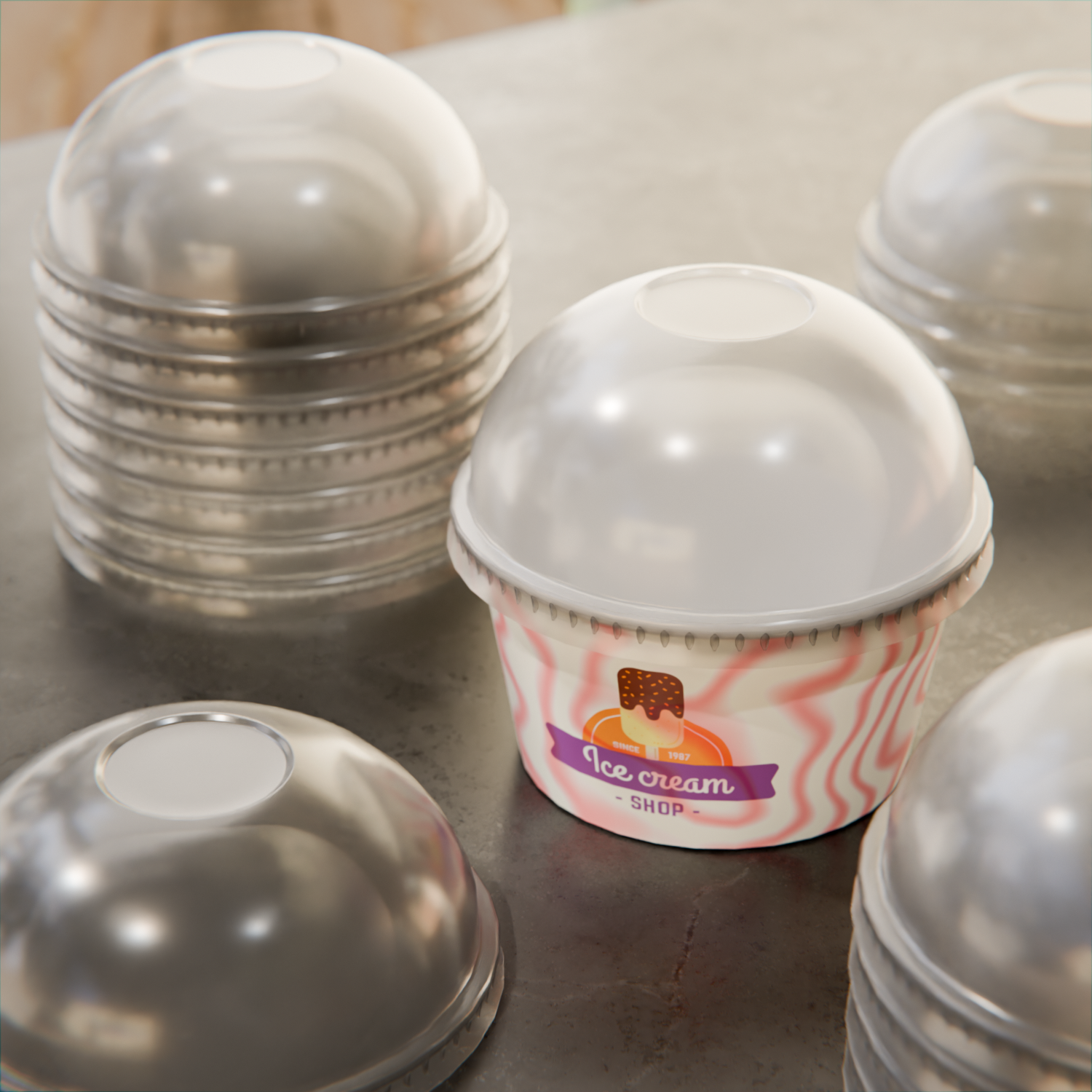 Round Clear Plastic Lid - Fits 4 oz Fluted Dessert Cup - 100 count box