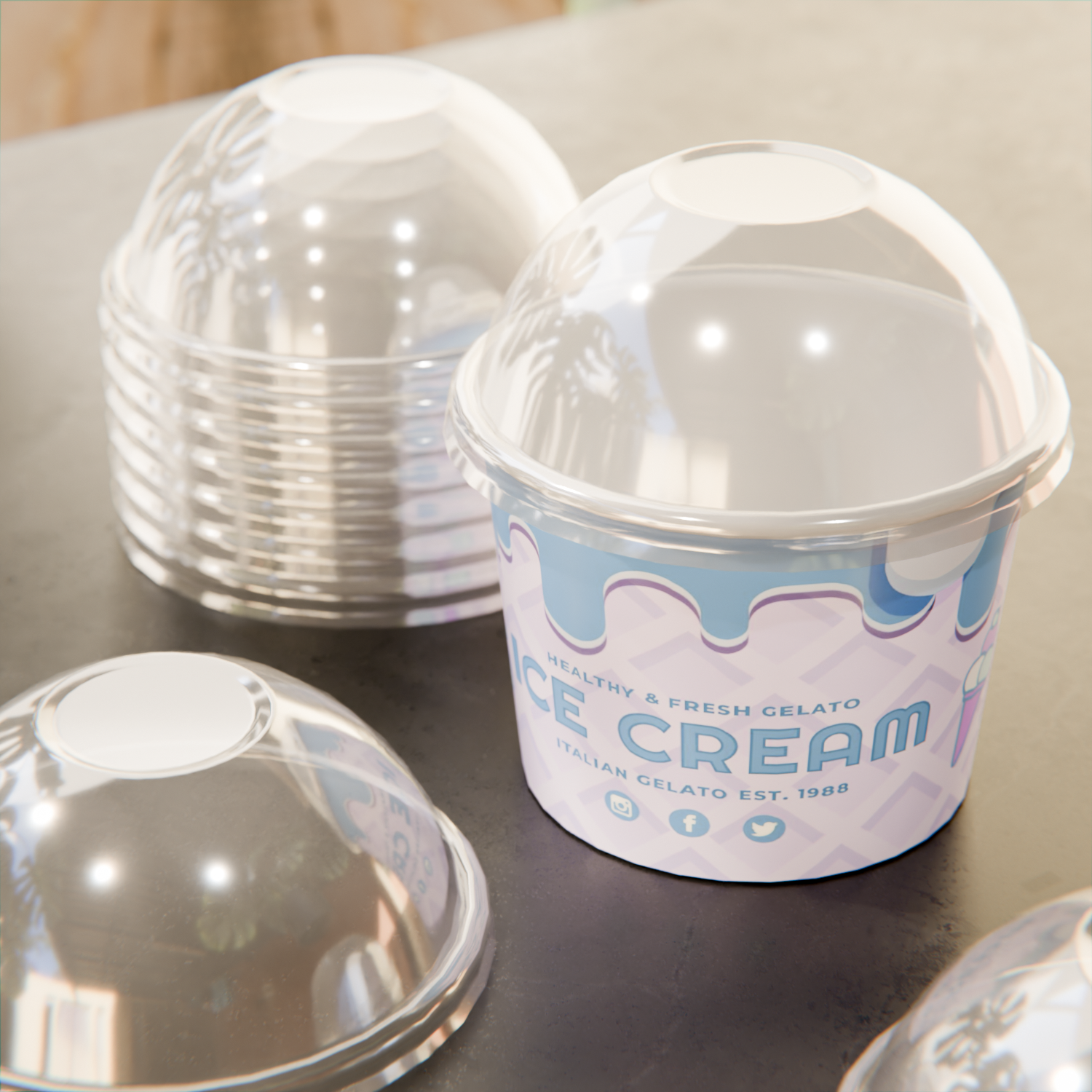Round Clear Plastic To Go Cup Dome Lid - Fits 12 oz - 200 count box