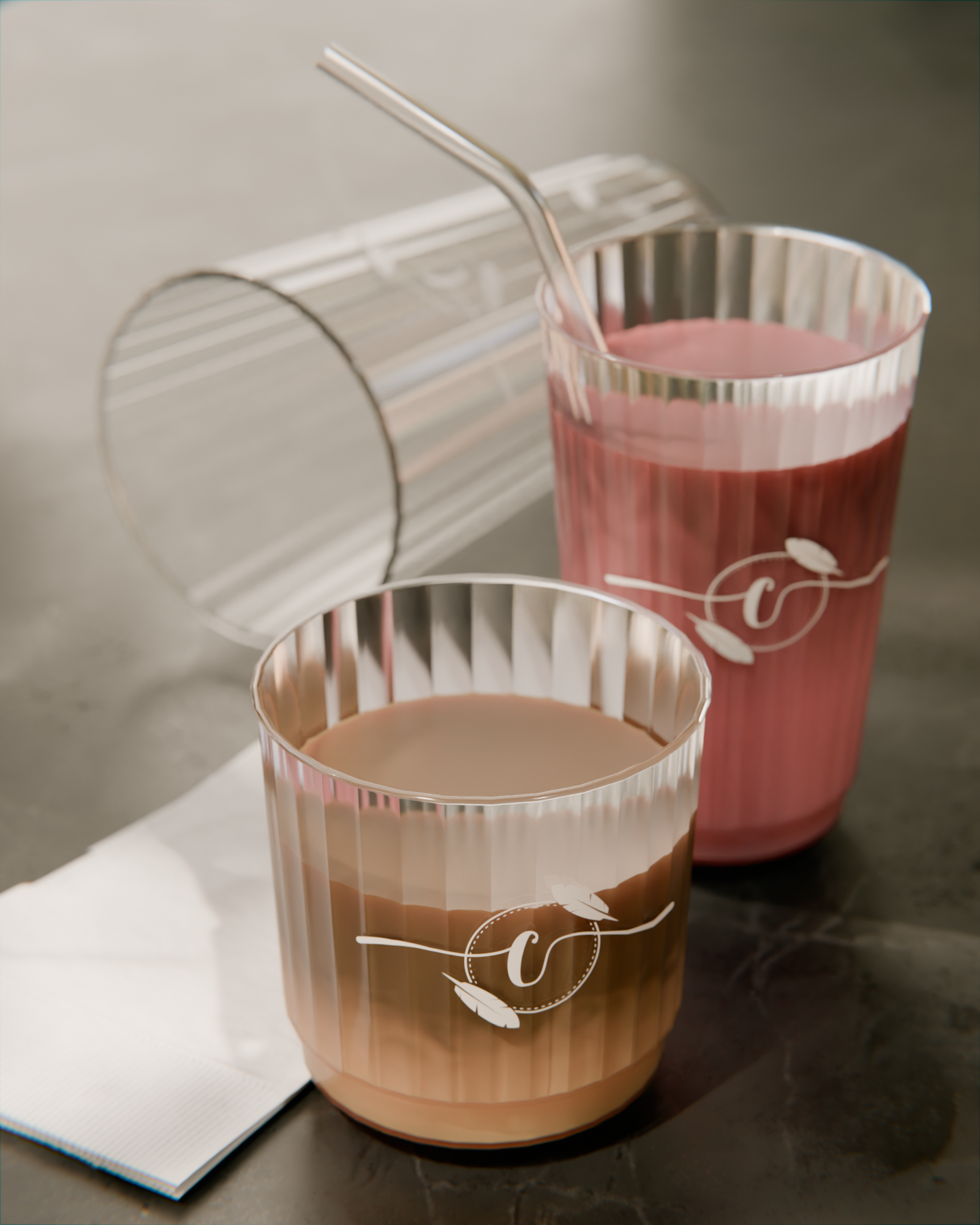 Custom Clear Fluted Plastic Cups