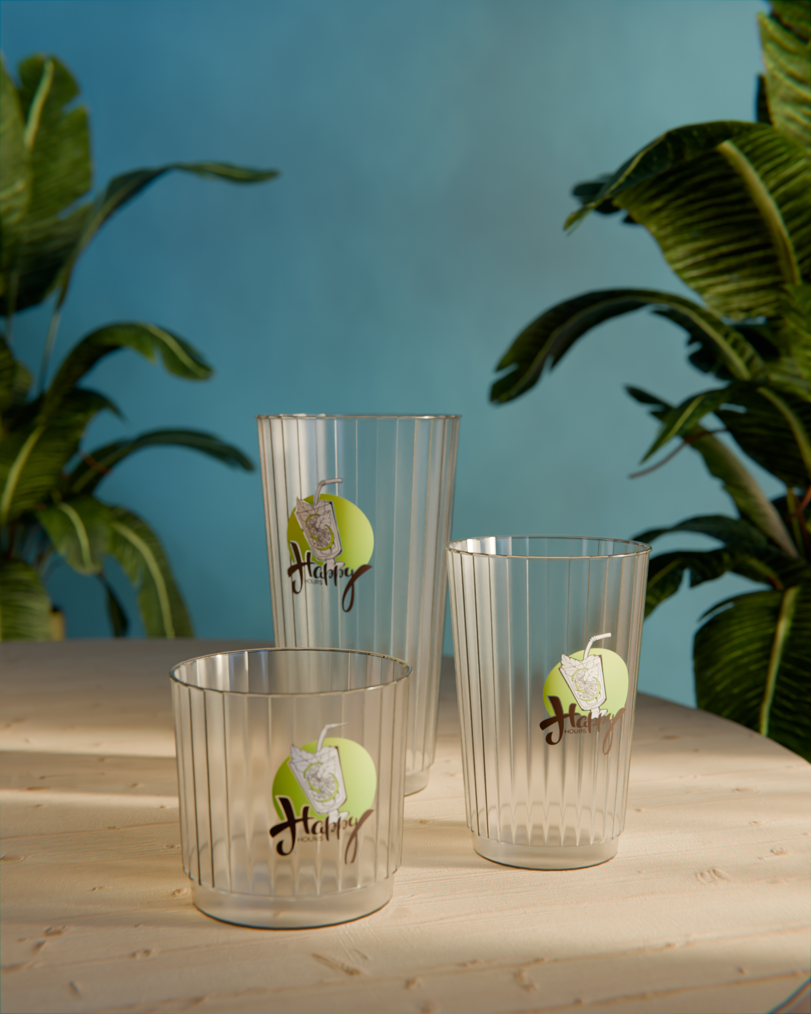 Custom Clear Fluted Plastic Cups