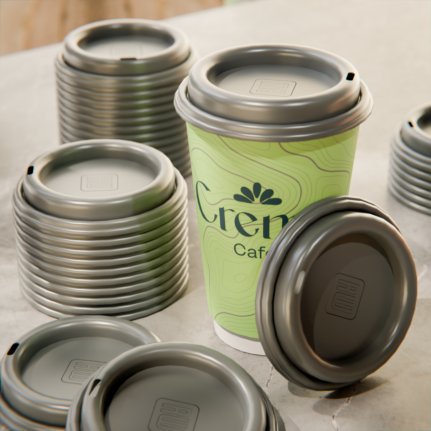 Gray Plastic Coffee Cup Lid - Fits 8, 12, 16 and 20 oz - 500 count box