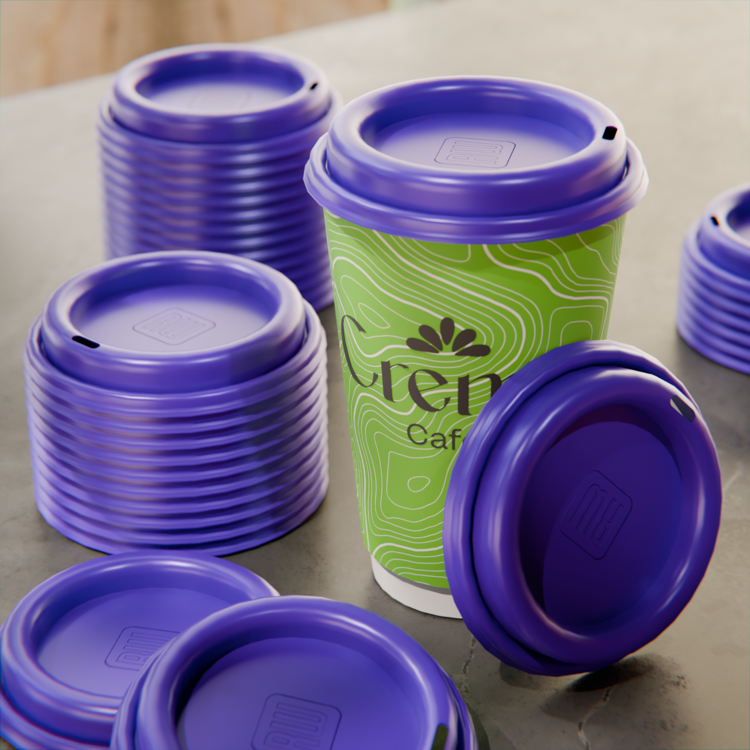 Purple Plastic Coffee Cup Lid - Fits 8, 12, 16 and 20 oz - 500 count box