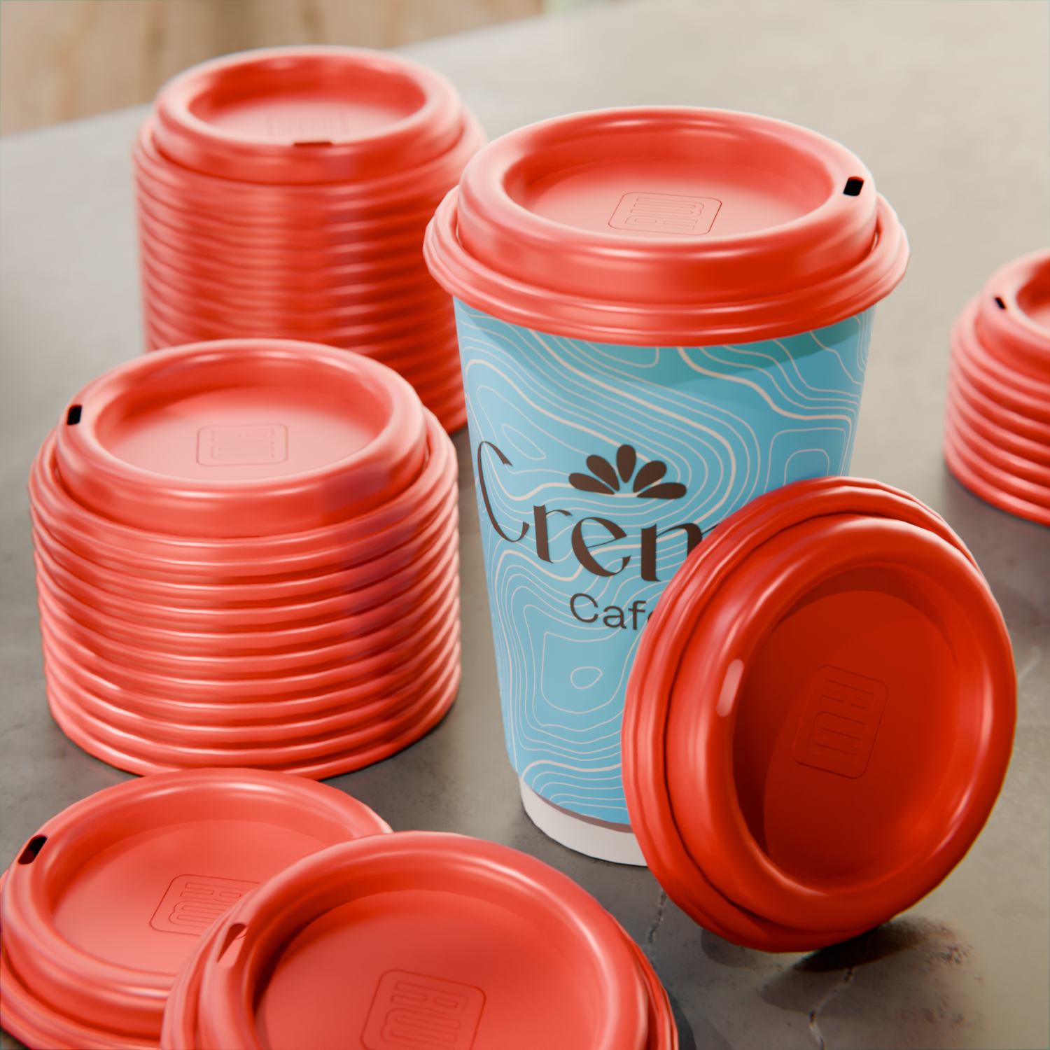 Red Plastic Coffee Cup Lid - Fits 8, 12, 16 and 20 oz - 500 count box