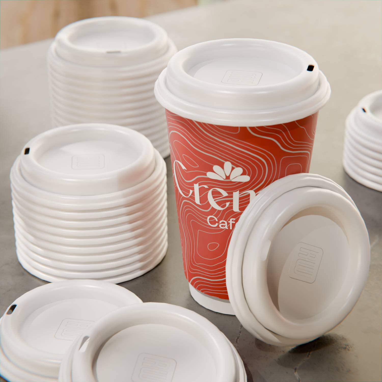 White Plastic Coffee Cup Lid - Fits 8, 12, 16 and 20 oz - 500 count box