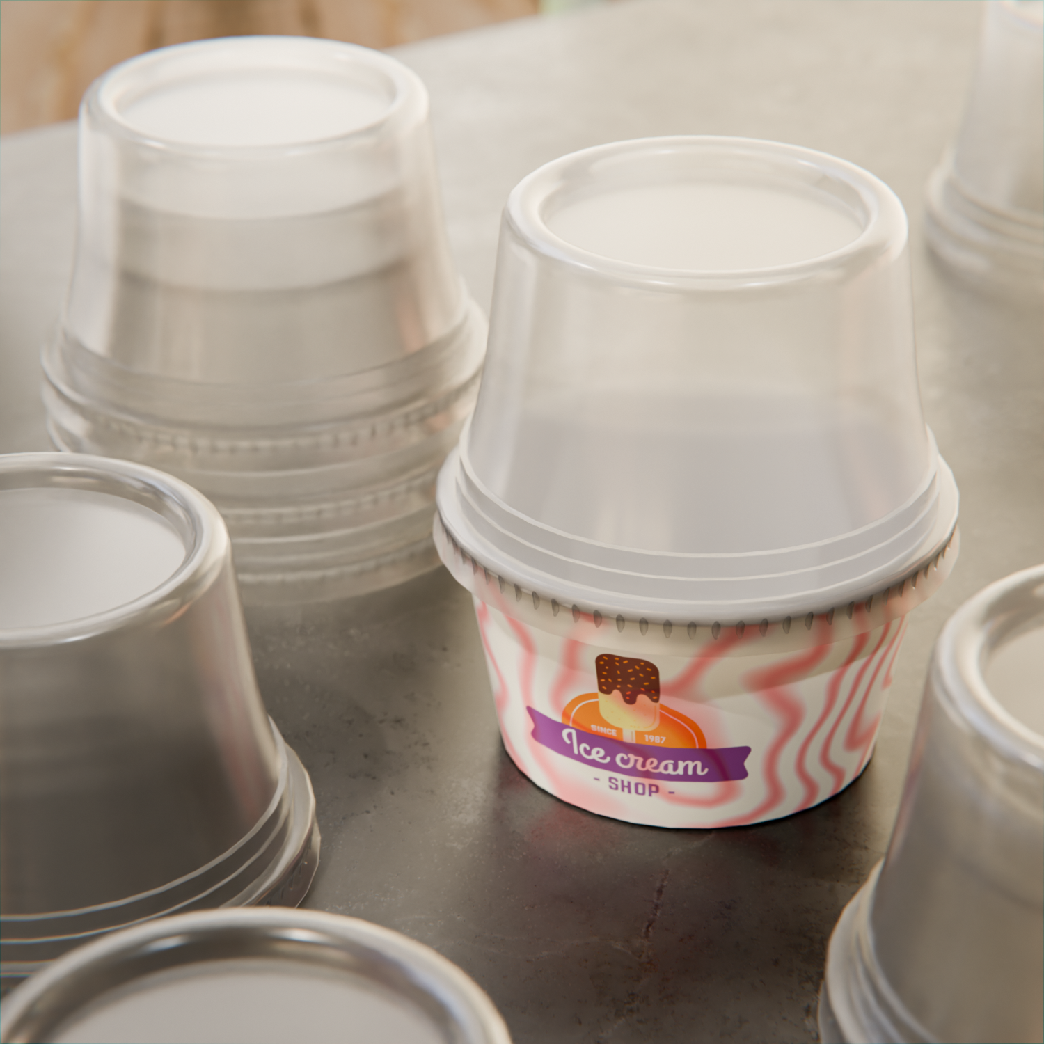 Round Clear Plastic Tall Dome Lid - Fits Plastic Dessert Cup - 3 3/4" x 3 3/4" x 2 1/2" - 500 count box