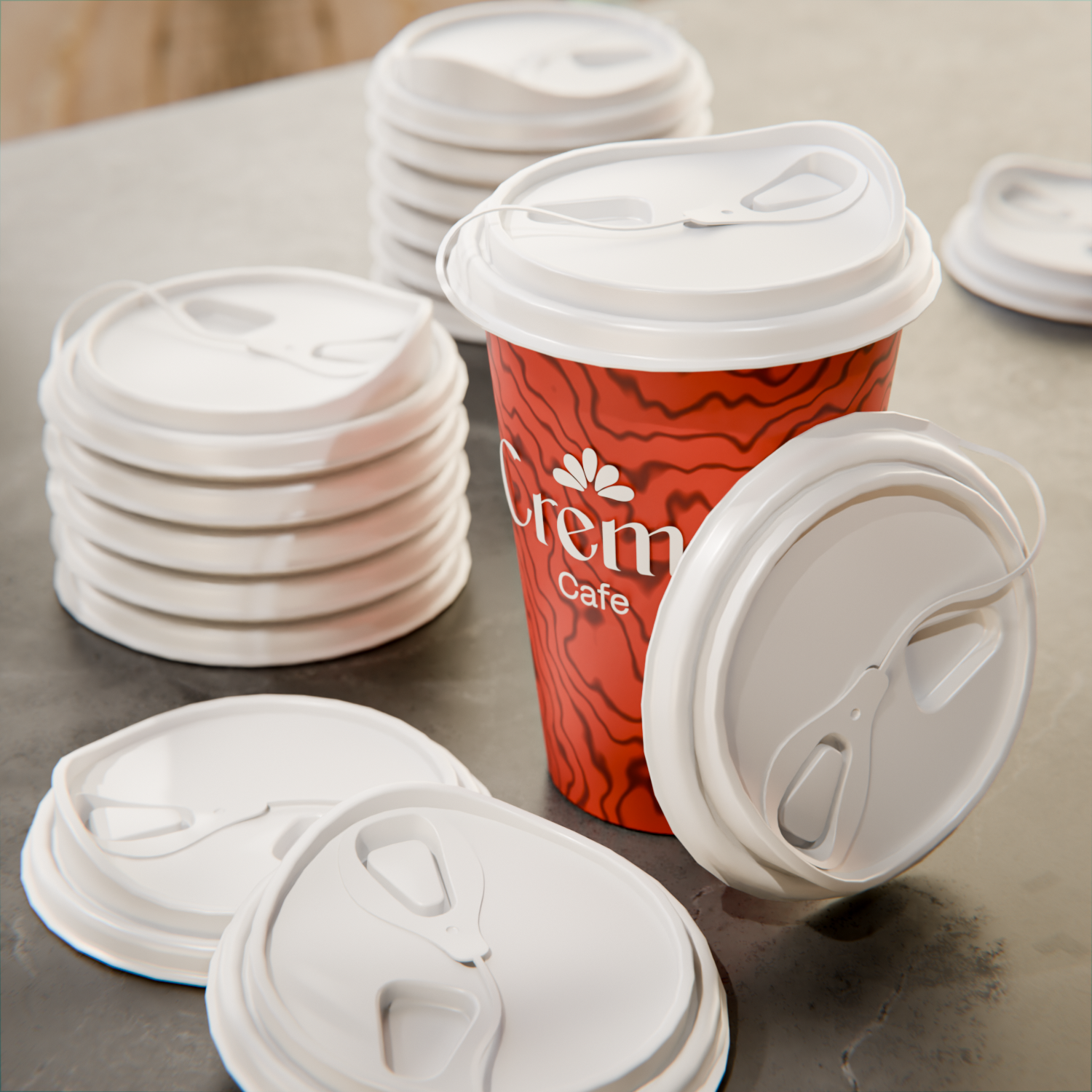 White Plastic Pop Lock Coffee Cup Lid - Fits 8, 12, 16 and 20 oz - 100 count box